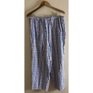 Lanz of Salzburg Womens Blue Flannel Tyrolean Pajama Pant Blue Large READ